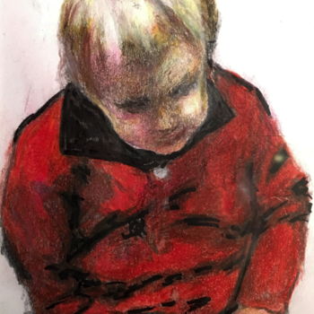 Drawing titled "Le petit enfant au…" by Richard Nichanian, Original Artwork, Pencil