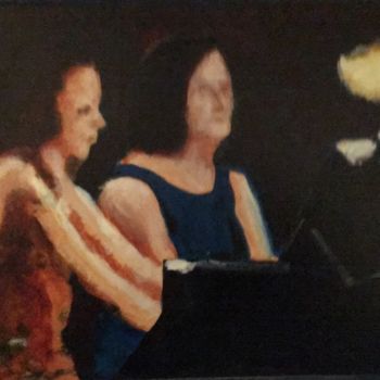 Pintura intitulada "Les pianistes" por Richard Nichanian, Obras de arte originais, Óleo