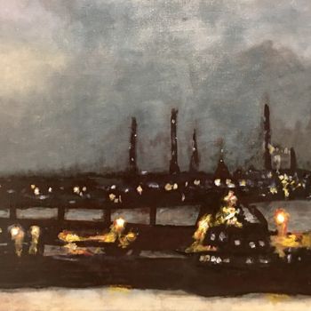 Pintura titulada "Petroliers" por Richard Nichanian, Obra de arte original
