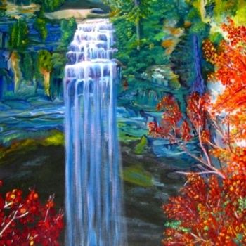 Painting titled "cascade.jpg" by R Pin, Original Artwork, Oil