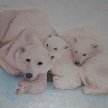 Painting titled "Ours familly" by R Pin, Original Artwork