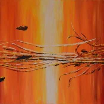 Painting titled "feuilles d'automne" by R Pin, Original Artwork