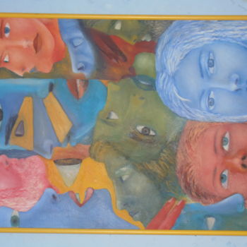 Painting titled "CRIAÇÃO DAS FACES" by Raimundo Reygran, Original Artwork, Oil