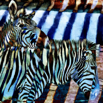 Digitale Kunst getiteld "zebra - zébresse" door R.W.Born, Origineel Kunstwerk, Gemanipuleerde fotografie
