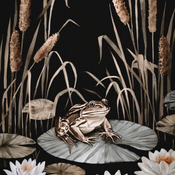 Digitale Kunst mit dem Titel "Frosch - frog - gre…" von R.W.Born, Original-Kunstwerk, KI-generiertes Bild