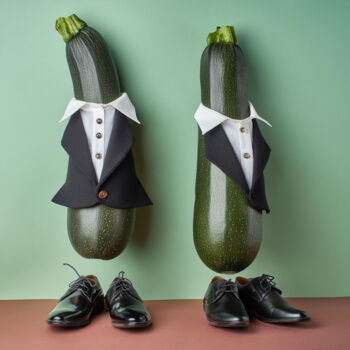 Arte digitale intitolato "Zucchini sind ausge…" da R.W.Born, Opera d'arte originale, Immagine generata dall'IA