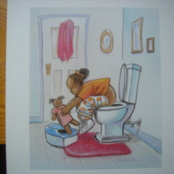 Painting titled "Potty Training" by R. Woodrum, Original Artwork