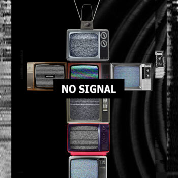 Цифровое искусство под названием "TV GOD #NOSIGNAL" - R3vo, Подлинное произведение искусства, 2D Цифровая Работа