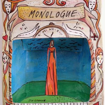 Pintura intitulada "Monologue du Coeur" por Ra-Art, Obras de arte originais, Acrílico