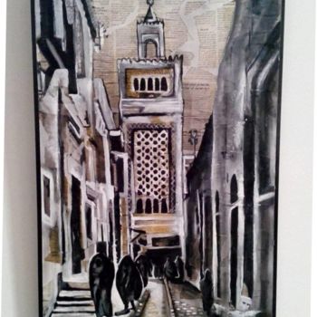 Painting titled "Tunis ancienne medi…" by Rabaa Karaa, Original Artwork