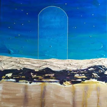 Painting titled "La porte astrale" by Rbio, Original Artwork, Acrylic