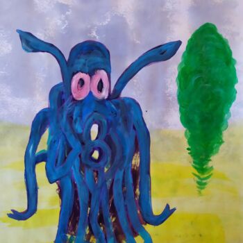 Peinture intitulée "Choomps effrayé par…" par Rbio, Œuvre d'art originale, Acrylique