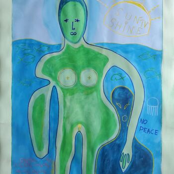 Pintura intitulada "Mother of oceans" por Rbio, Obras de arte originais, Acrílico