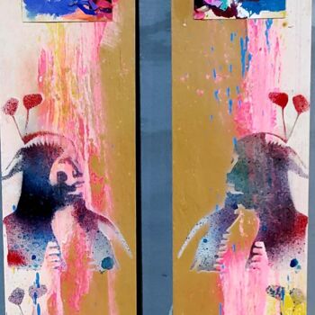 Картина под названием "#118" - Raca, Подлинное произведение искусства, Акрил Установлен на Деревянная панель