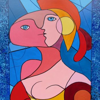Painting titled "Omaggio a Picasso" by Diego Racconi, Original Artwork, Other
