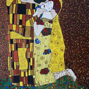 Painting titled "The Kiss" by Rachel Olynuk, Original Artwork, Acrylic