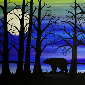 Painting titled "Brother Bear" by Rachel Olynuk, Original Artwork, Acrylic