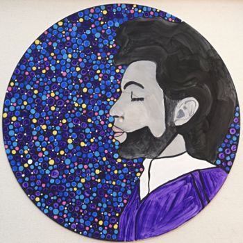 Painting titled "The Purple One on v…" by Rachel Olynuk, Original Artwork, Acrylic