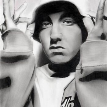 Dessin intitulée "Eminem" par Rachel Blairy, Œuvre d'art originale