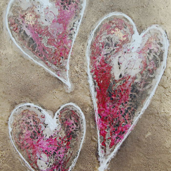 Peinture intitulée "Love Hearts" par Rachel Mccullock, Œuvre d'art originale, Autre