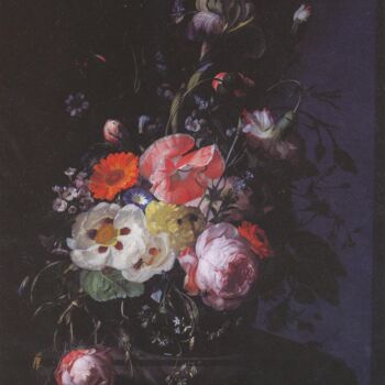 Pittura intitolato "Still life with flo…" da Rachel Ruysch, Opera d'arte originale, Olio