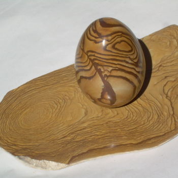 Sculpture titled "JASPER EGG" by Rachid Bouziane, Original Artwork, Stone