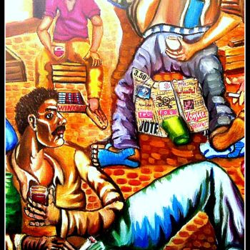 Pintura titulada "SDF" por Rachid Elmqaddem, Obra de arte original