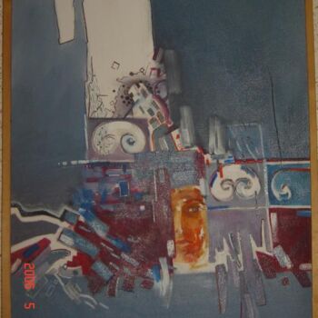 Painting titled "composition 2" by Rachid Krichi, Original Artwork, Oil