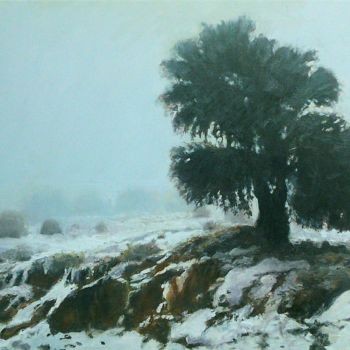 Peinture intitulée "neige a chelia" par Rachid Menzer, Œuvre d'art originale, Huile