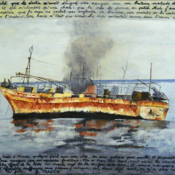Painting titled "bateau.jpg" by Rachida Bey, Original Artwork, Oil