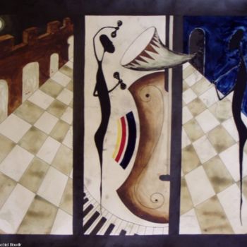 Painting titled "le festival `gnaoua`" by Rachidboudir, Original Artwork, Oil