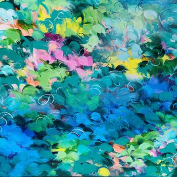 Painting titled "Down a Soothing Path" by Racquel Miller, Original Artwork, Acrylic