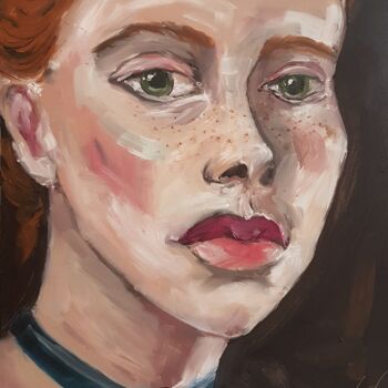 Картина под названием "Woman portrait Expr…" - Rada Gor, Подлинное произведение искусства, Масло