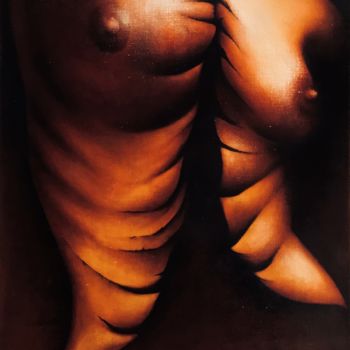 Painting titled "Surrealism-Torso" by Radek Skopec, Original Artwork, Oil