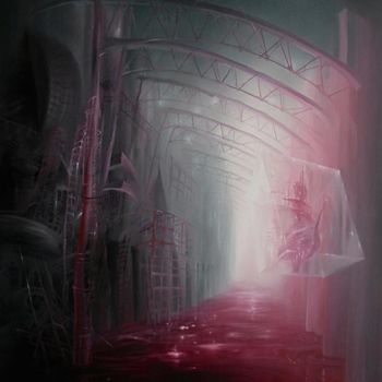 Malarstwo zatytułowany „A RED'S RIVER” autorstwa Radek Inny, Oryginalna praca, Olej