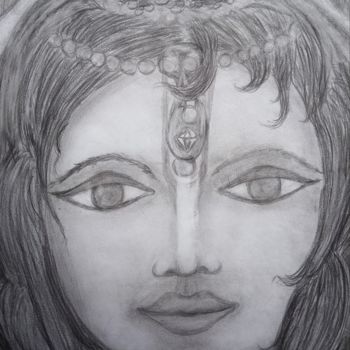 Drawing titled "Vrnda-Devi" by Radharani, Original Artwork, Pencil