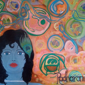 Peinture intitulée "krsna o rei do univ…" par Radharani, Œuvre d'art originale, Acrylique