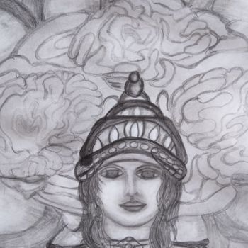 Zeichnungen mit dem Titel "Brahmã" von Radharani, Original-Kunstwerk, Bleistift