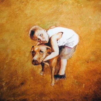 Painting titled "my dog Magic" by Gregory Radionov, Original Artwork