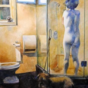 Malerei mit dem Titel "home alone. the sho…" von Gregory Radionov, Original-Kunstwerk