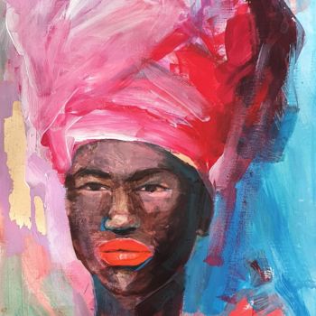 Painting titled "African beauty" by Anna Radis (Anna Radis Art), Original Artwork, Acrylic