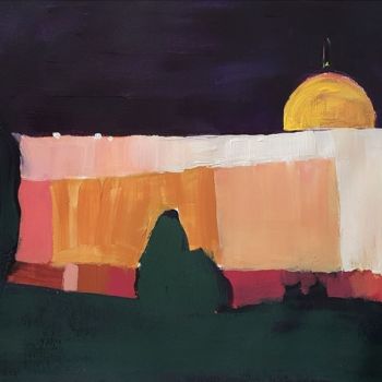 Painting titled "Jerusalem nights" by Anna Radis (Anna Radis Art), Original Artwork, Acrylic