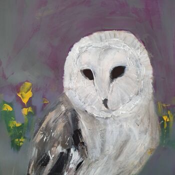 Painting titled "Owl" by Anna Radis (Anna Radis Art), Original Artwork, Acrylic