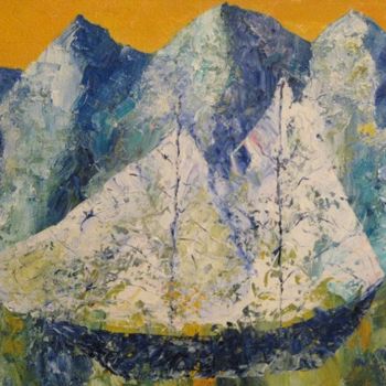Malerei mit dem Titel "Лодка времен" von Nina Rodina, Original-Kunstwerk