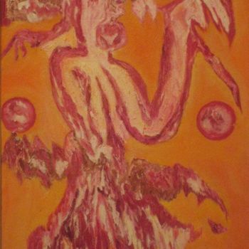 Pintura titulada "Огненная Саламандра" por Nina Rodina, Obra de arte original