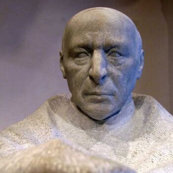 Sculpture titled "Cardinal Stefan Wys…" by Radoslaw Keler, Original Artwork, Stone