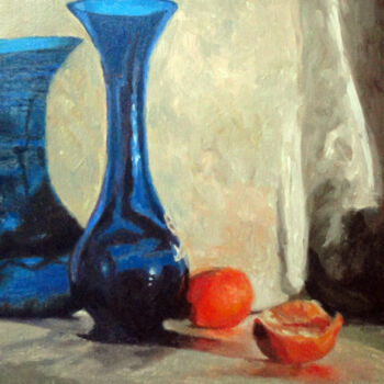 Pintura intitulada "Blue Vase" por Radosveta Zhelyazkova, Obras de arte originais, Óleo