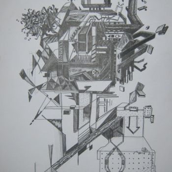Desenho intitulada "Ink 5" por Predrag Radovanovic, Obras de arte originais, Tinta