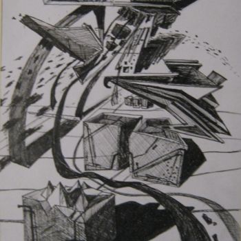 「Ink 6 surreal」というタイトルの描画 Predrag Radovanovicによって, オリジナルのアートワーク, インク