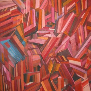 Painting titled "abstract red" by Predrag Radovanovic, Original Artwork, Oil